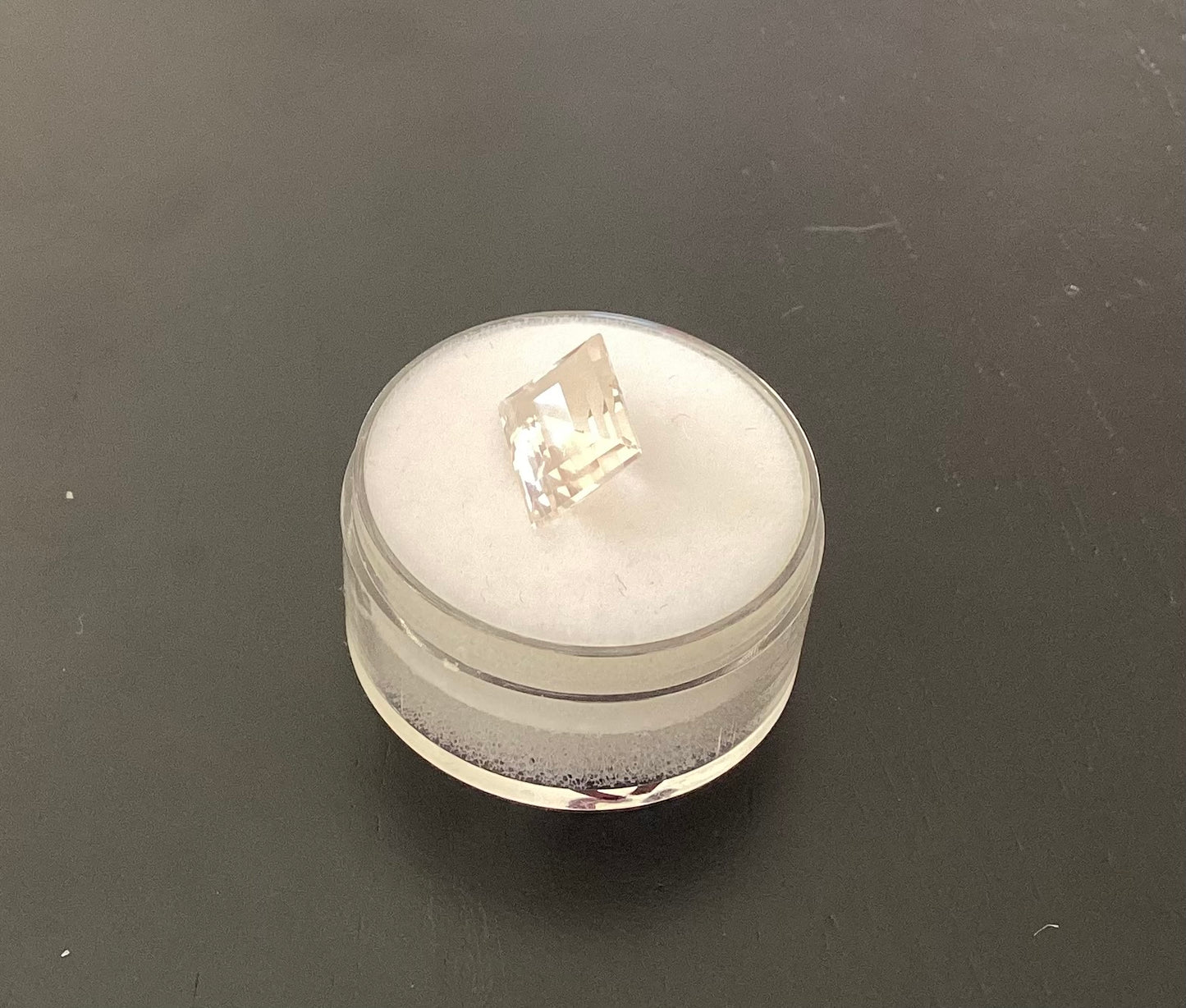 Topaz, Very Light Peach Rectangle Stepped Cut, 4.49 cts.