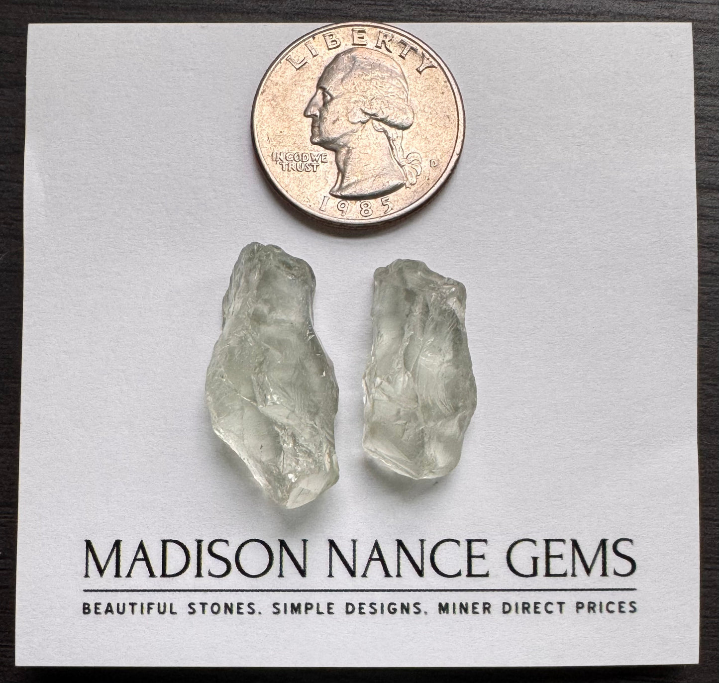 Prasiolite, Facet Rough Parcel, 50.27 cts.