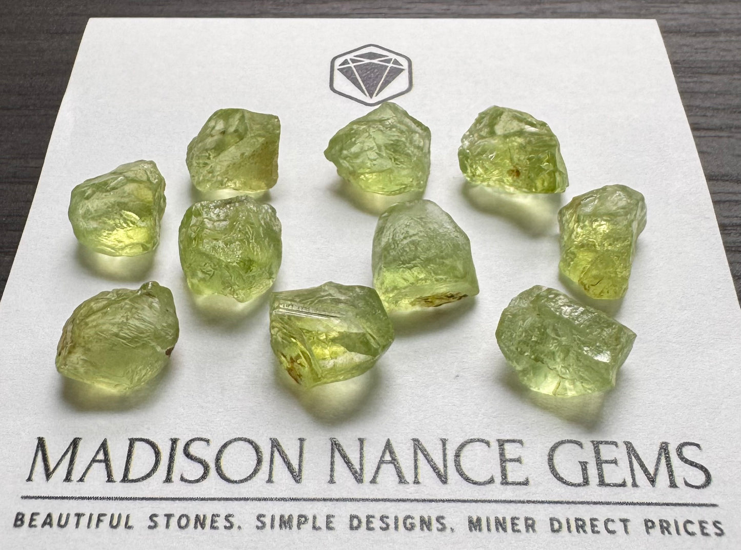 Peridot, Facet Grade Rough, 75.00 cts.