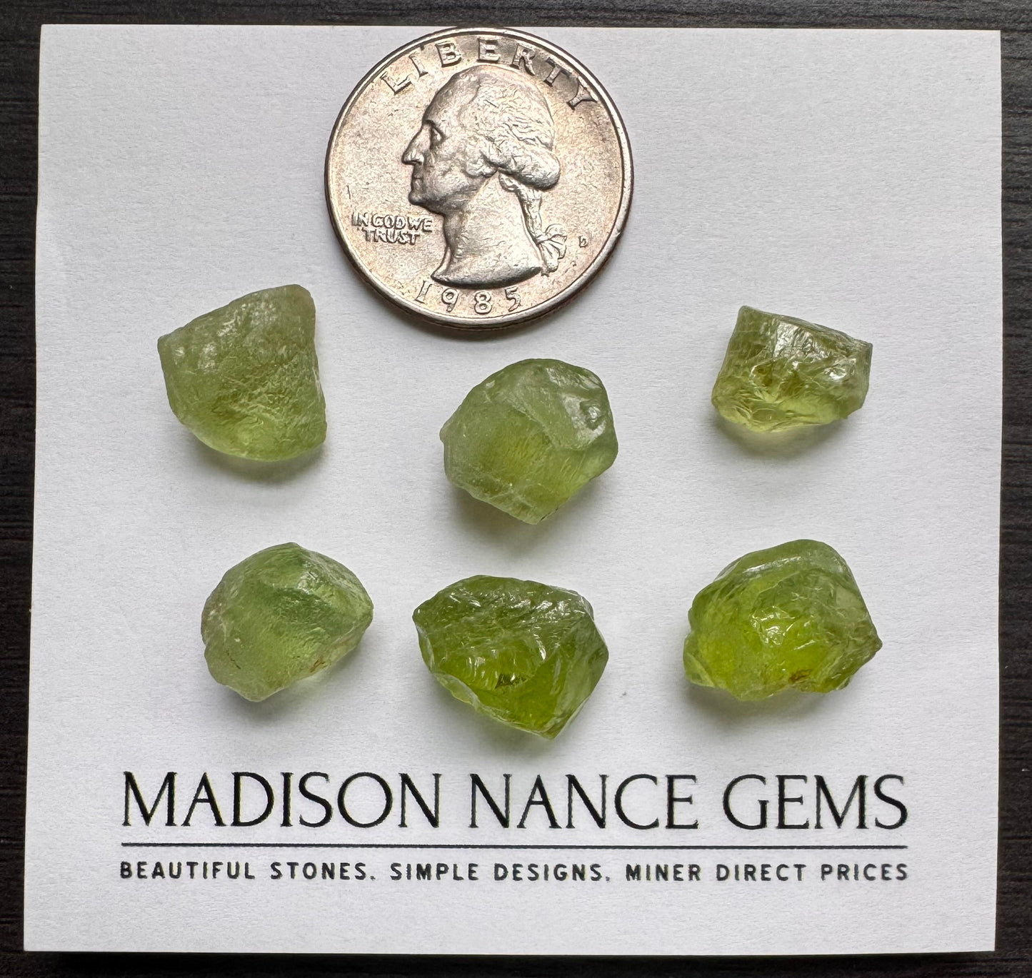 Peridot, Facet Grade Rough, 70.00 cts.
