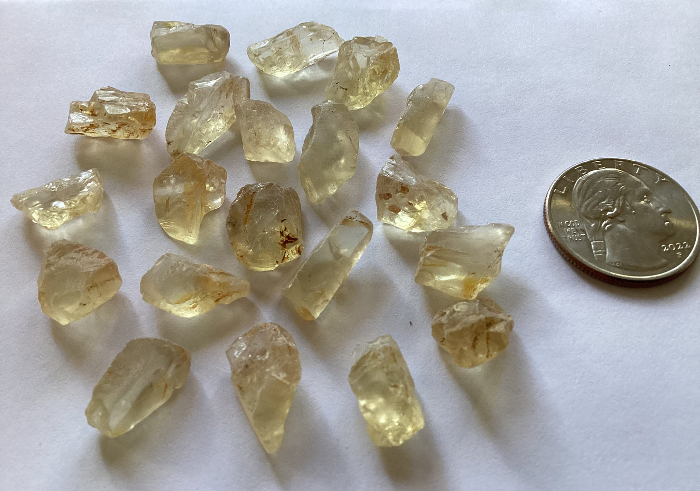 Oregon Sunstone, Facet Grade Rough Parcels - Clear, 5-10 cts. 121.28 cts.