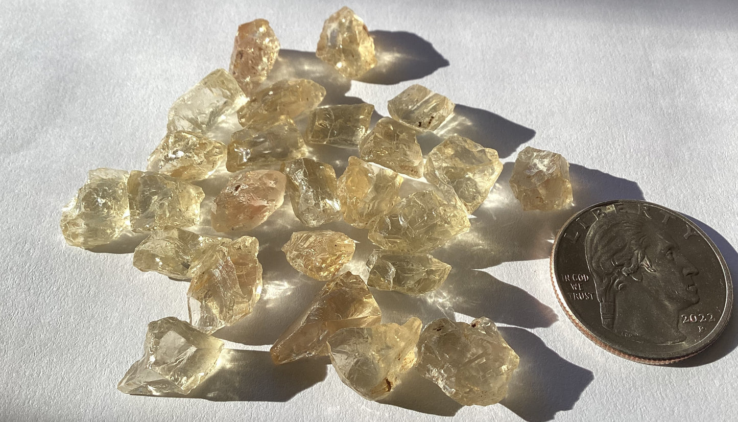 Oregon Sunstone, Facet Grade Rough Parcels - Clear, 3-5 cts. 103.42 cts.