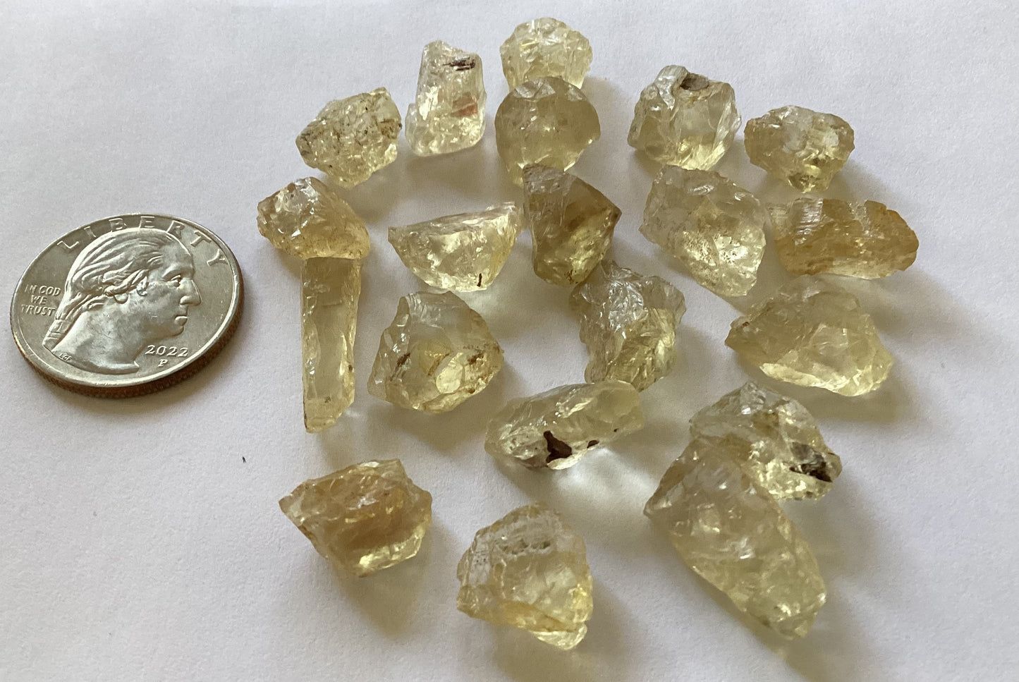 Oregon Sunstone, Facet Grade Rough Parcels - Clear, 5-10 cts. 134.35 cts.