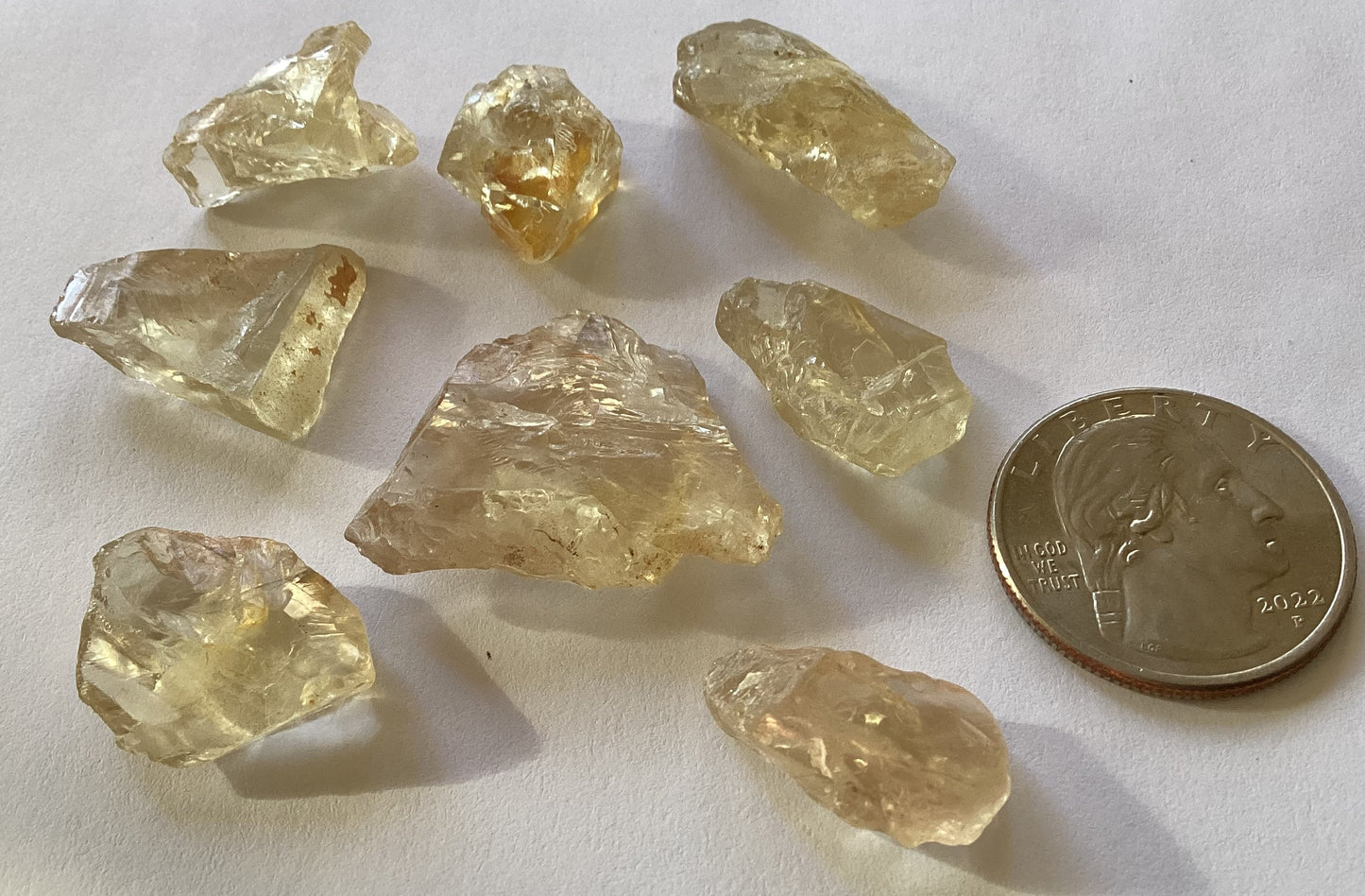 Oregon Sunstone, Facet Grade Rough Parcels - Clear, 10+ cts. 112.60 cts.