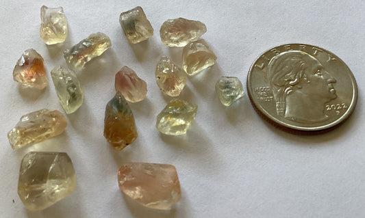 Oregon Sunstone, Cab Grade Rough Parcels - Color, Schiller, Clear, 37.06 cts.