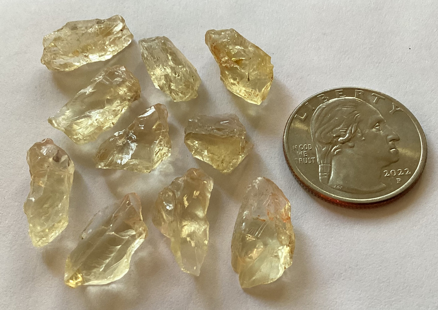 Oregon Sunstone, Facet Grade Rough Parcels - Clear, 5-10 cts. 55.00 cts.