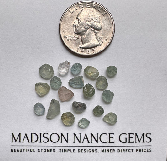 Montana Sapphires, Facet Grade Rough, 19.57 cts.