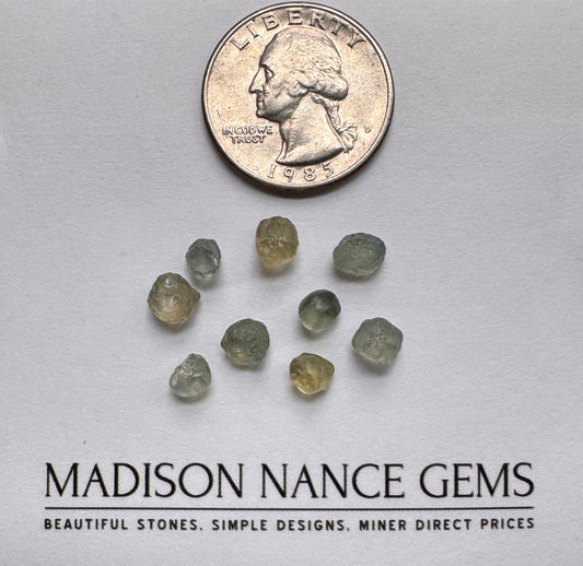 Montana Sapphires, Facet Grade Rough, 12.91 cts.