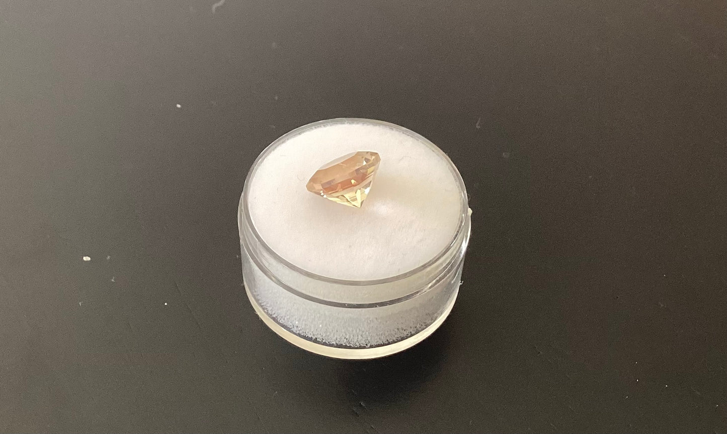 Oregon Sunstone, Golden Pink Octagon Stepped Cut, 3.02 cts