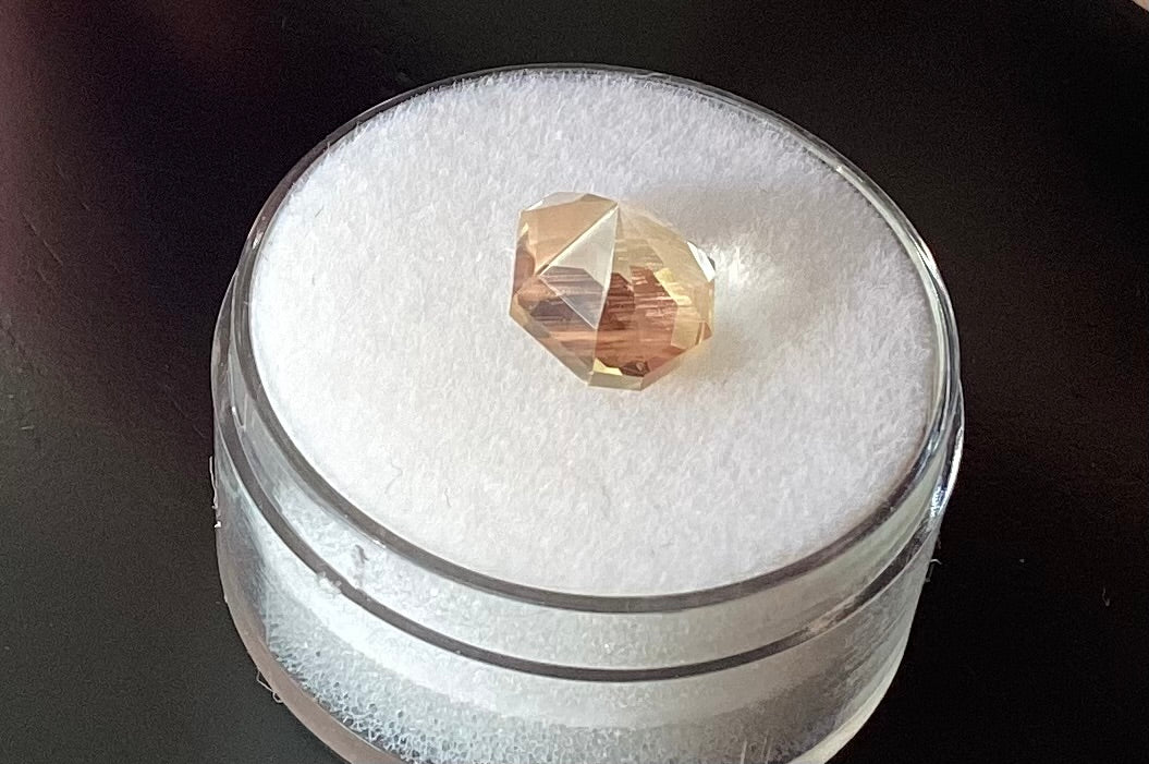 Oregon Sunstone, Light Pink Oyster Stepped Cut, 2.59 cts.