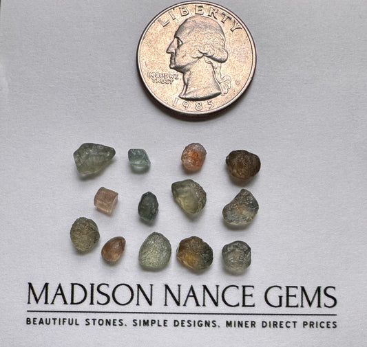 Montana Sapphires, Facet Grade Rough, 16.30 cts.