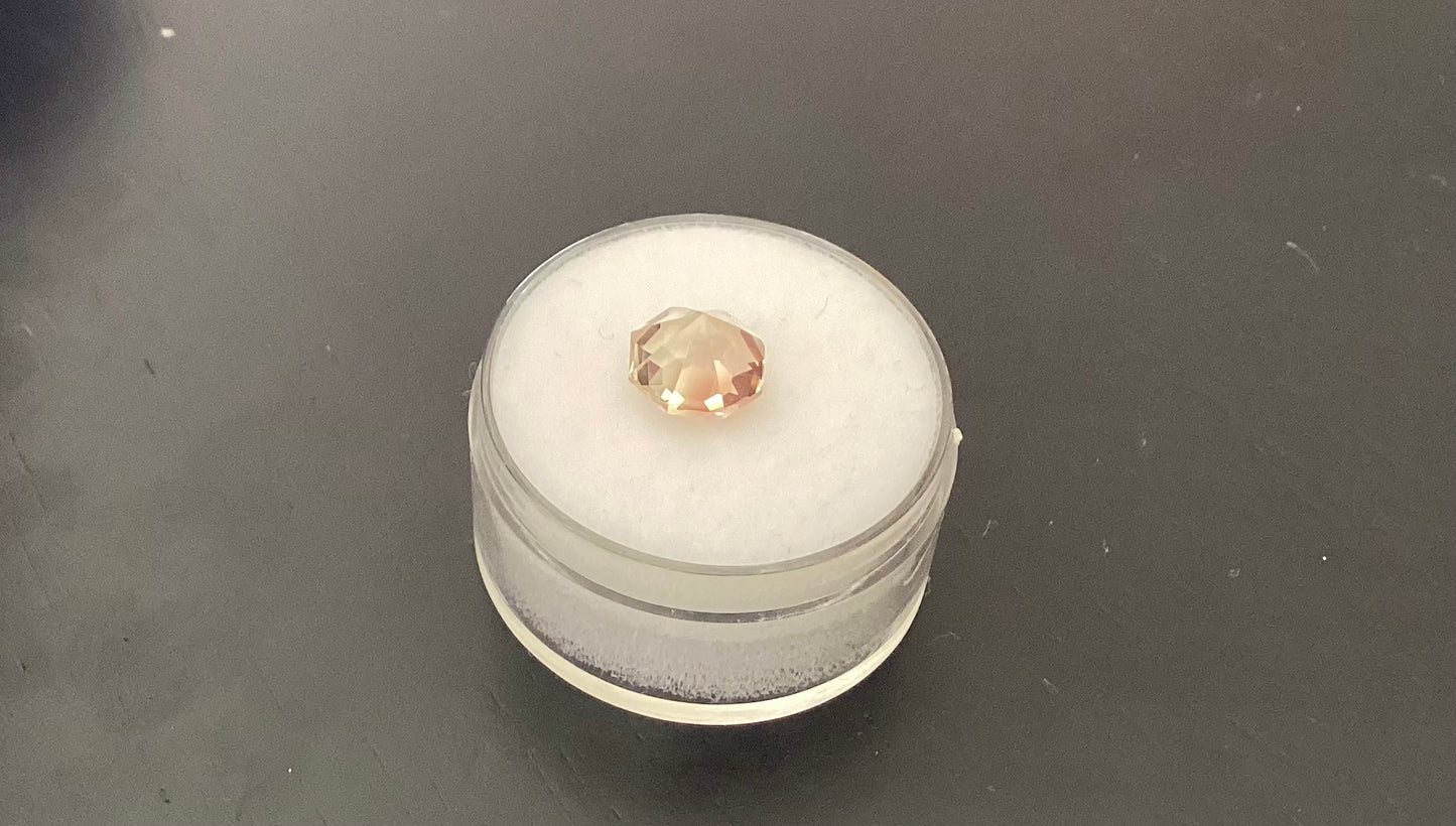 Oregon Sunstone, Light Reddish Gold Octagon Stepped Cut, 1.96 cts.