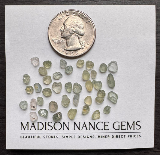 Montana Sapphires, Facet Grade Rough, 22.59 cts.
