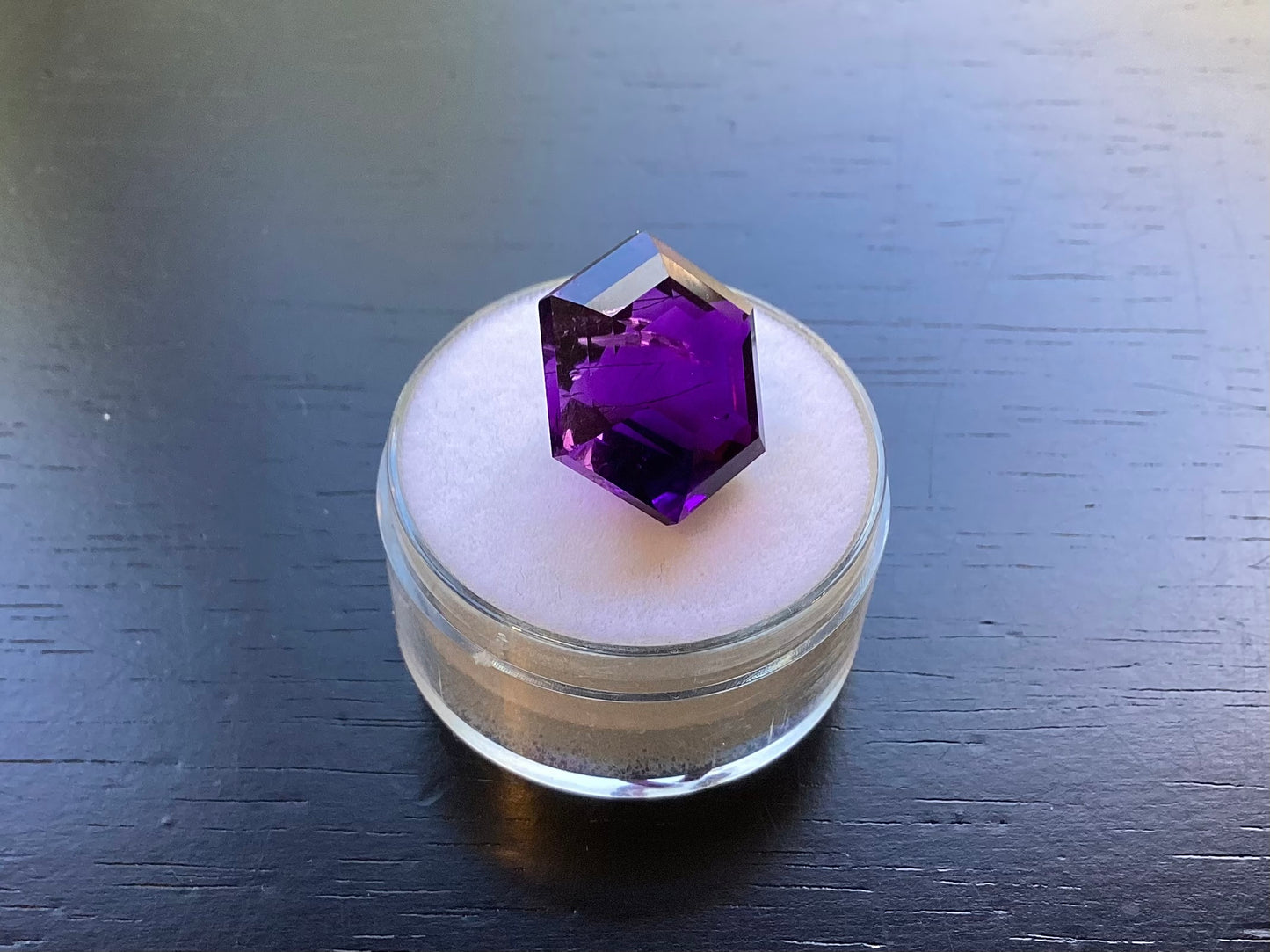 Amethyst, Dark Purple Hexagon Step Cut, 11.31 cts.