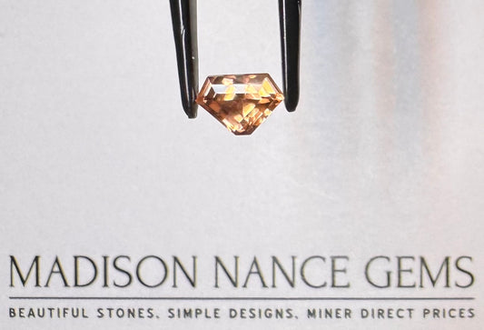Ziron, Peach Triangle Step Cut, 1.21 cts.