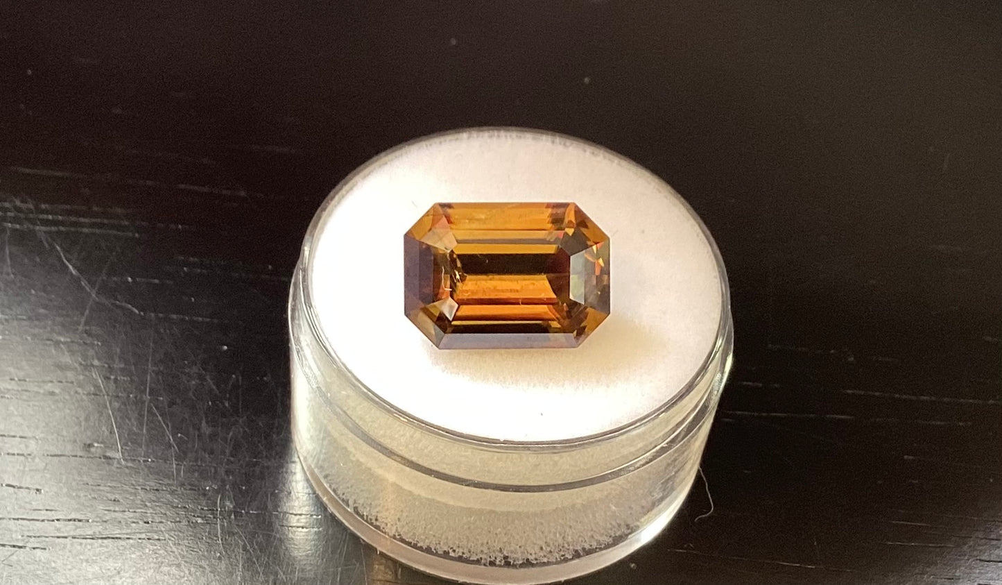 Sphene, Golden Emerald Cut, 7.13 cts.