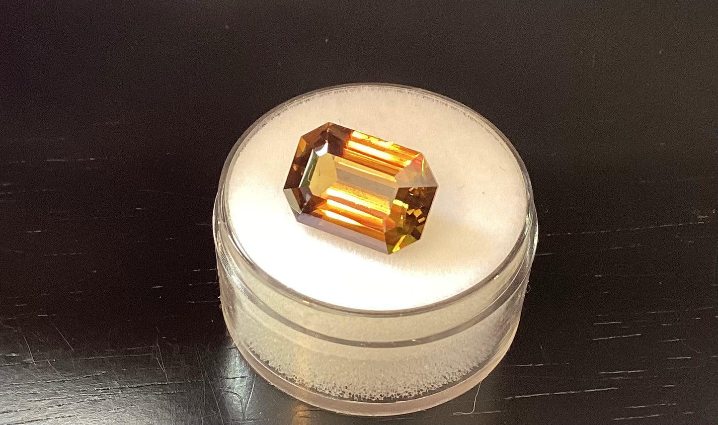 Sphene, Golden Emerald Cut, 7.13 cts.