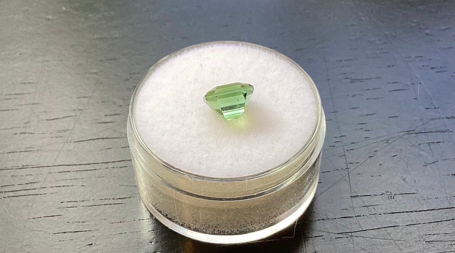 Tourmaline, Blue-green Emerald Cut, 1.61 cts.