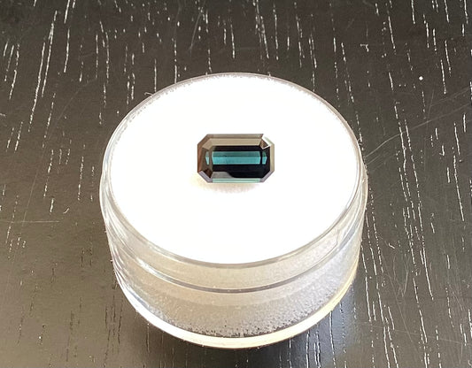 Indicolite Tourmaline, Dark Blue Emerald Cut, 1.66 cts.