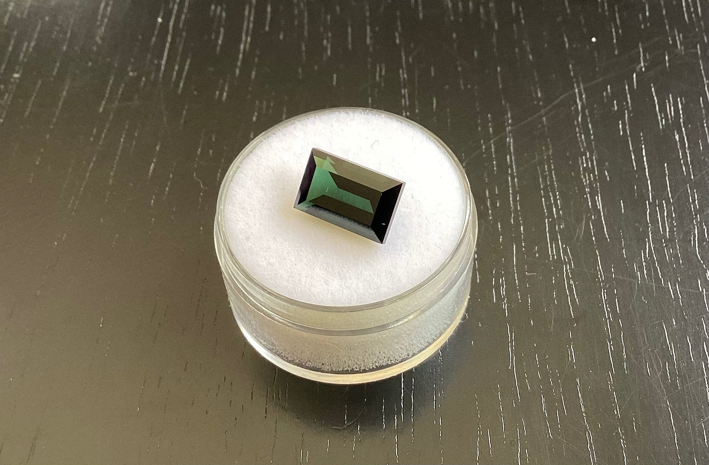 Indicolite Tourmaline, Dark Green Emerald Cut, 3.85 cts.