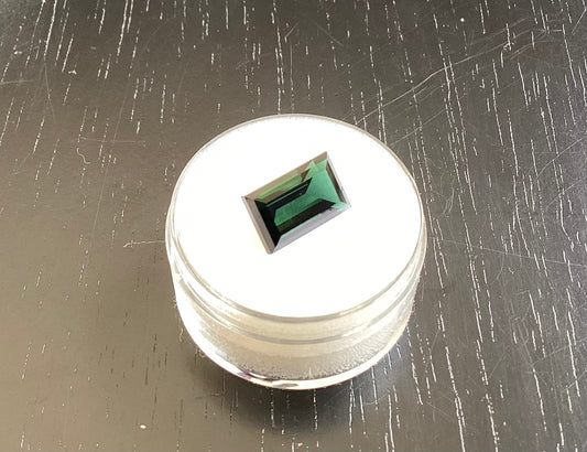 Indicolite Tourmaline, Dark Green Emerald Cut, 3.85 cts.