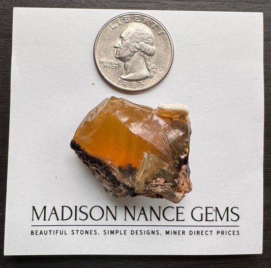 Oregon Fire Opal, Yellow Facet Grade Rough, 105.71 cts