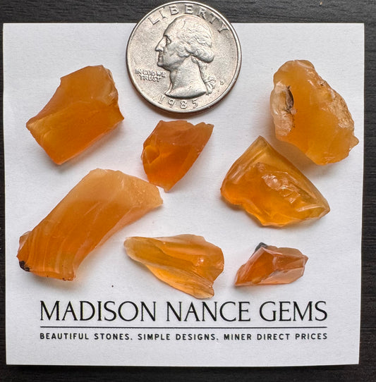 Oregon Fire Opal, Yellow Facet Grade Rough Parcel, 91.31 cts.