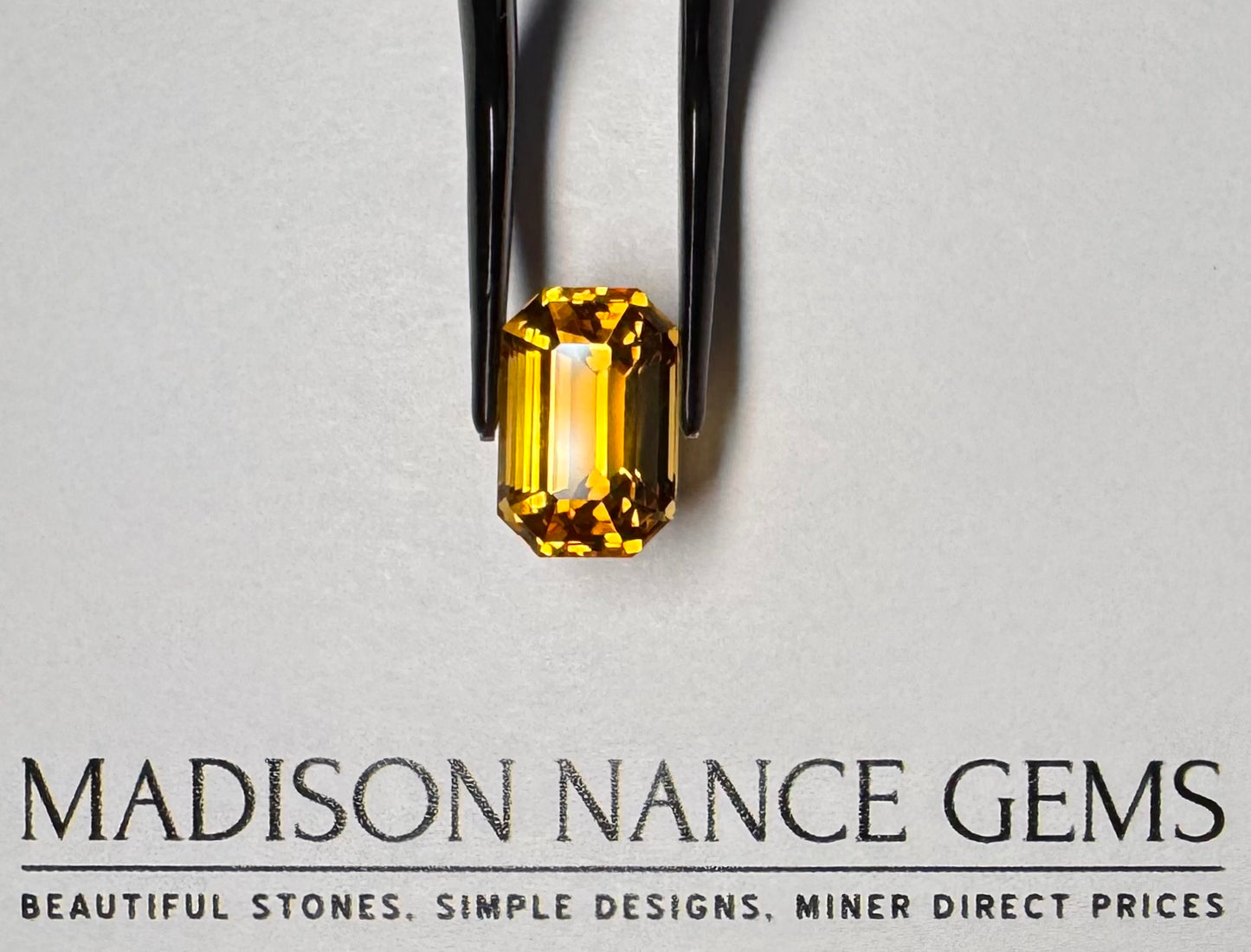 Citrine, Fanta Orange Emerald Cut, 6.46 cts.