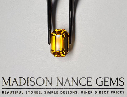 Citrine, Fanta Orange Emerald Cut, 6.46 cts.