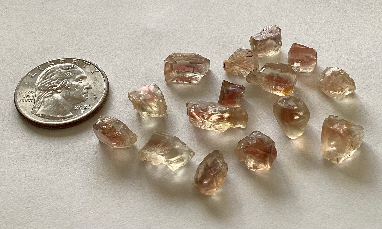 Oregon Sunstone, Facet Grade Rough Parcels - Reds, 52.54 cts.