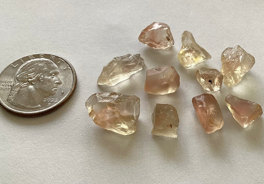 Oregon Sunstone, Facet Grade Rough Parcels - Pinks, 44.12 cts.