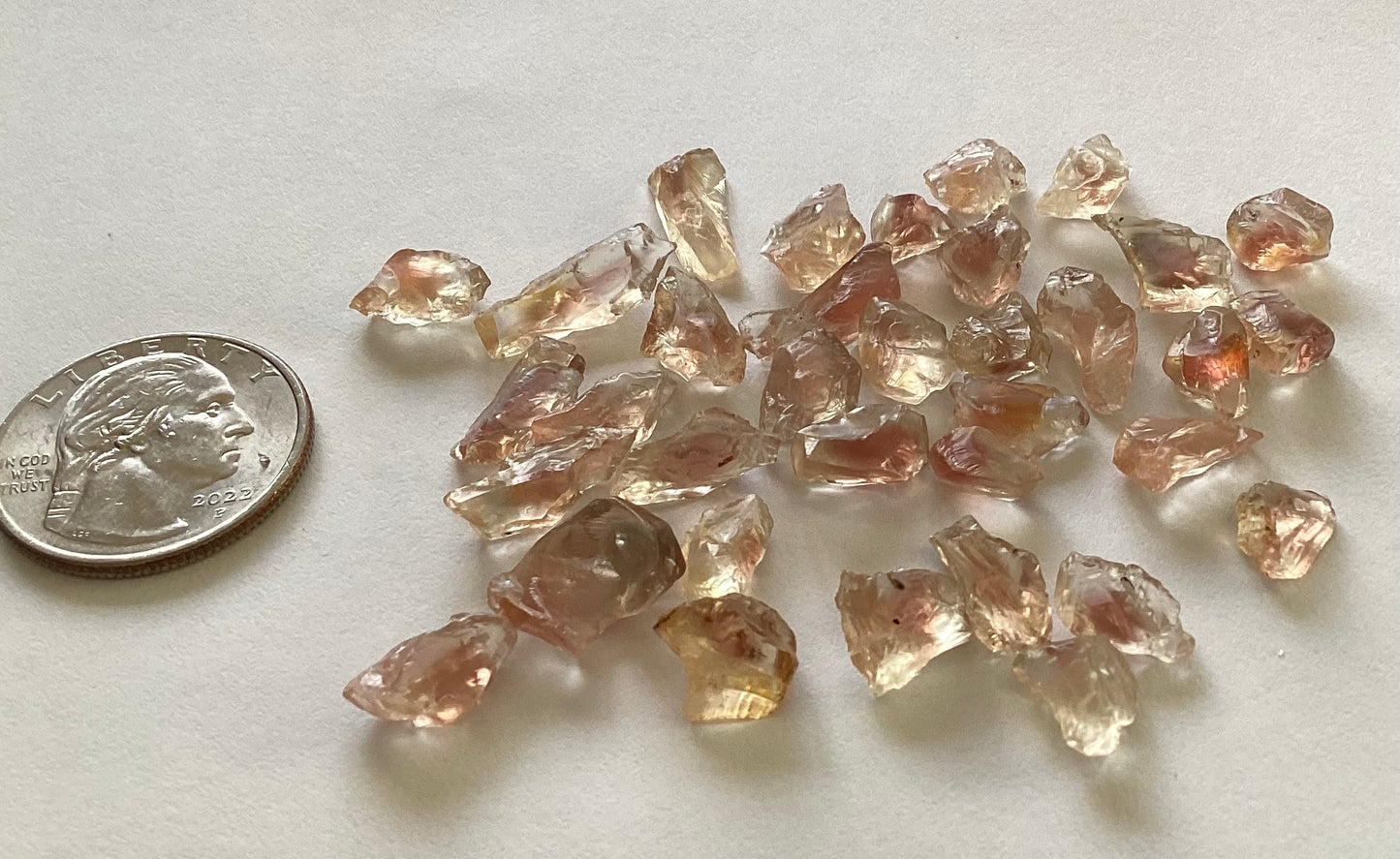 Oregon Sunstone, Facet Grade Rough Parcels - Pinks, 76.93 cts.