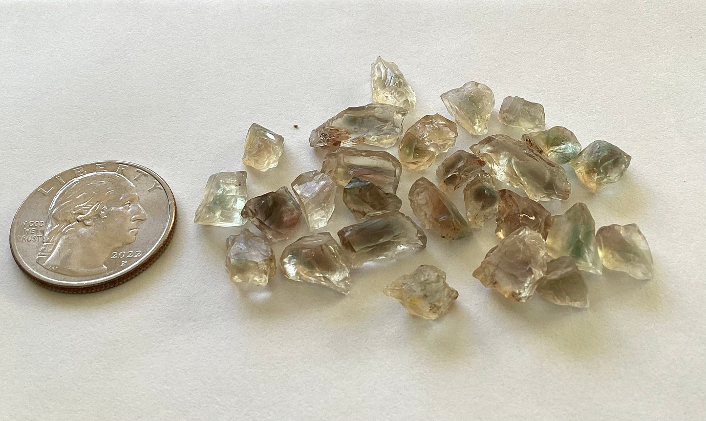 Oregon Sunstone, Facet Grade Rough Parcels - Greens, 63.89 cts.