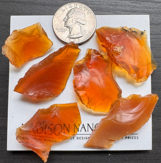 Oregon Fire Opal, Orange Decorative Grade Rough, 133.10 cts.