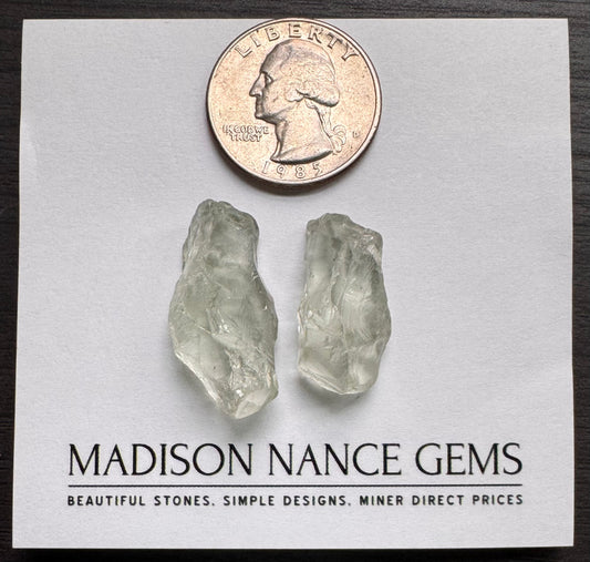 Prasiolite, Facet Rough Parcel, 50.27 cts.