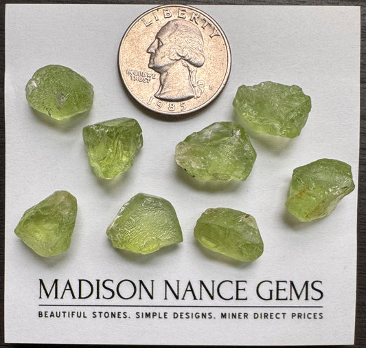 Peridot, Facet Grade Rough, 90.64 cts.