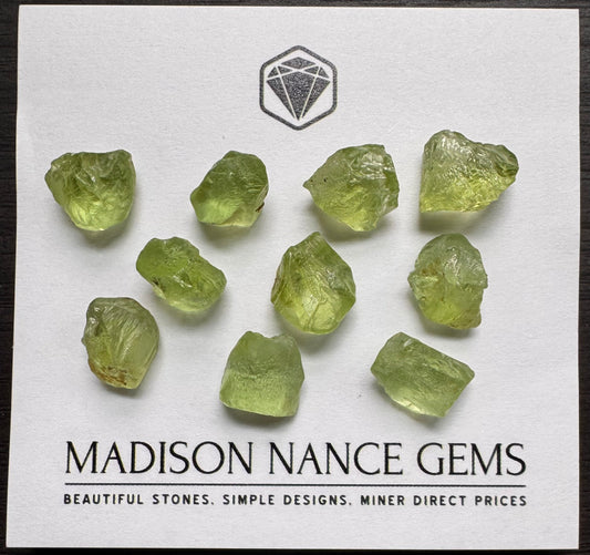 Peridot, Facet Grade Rough, 75.00 cts.
