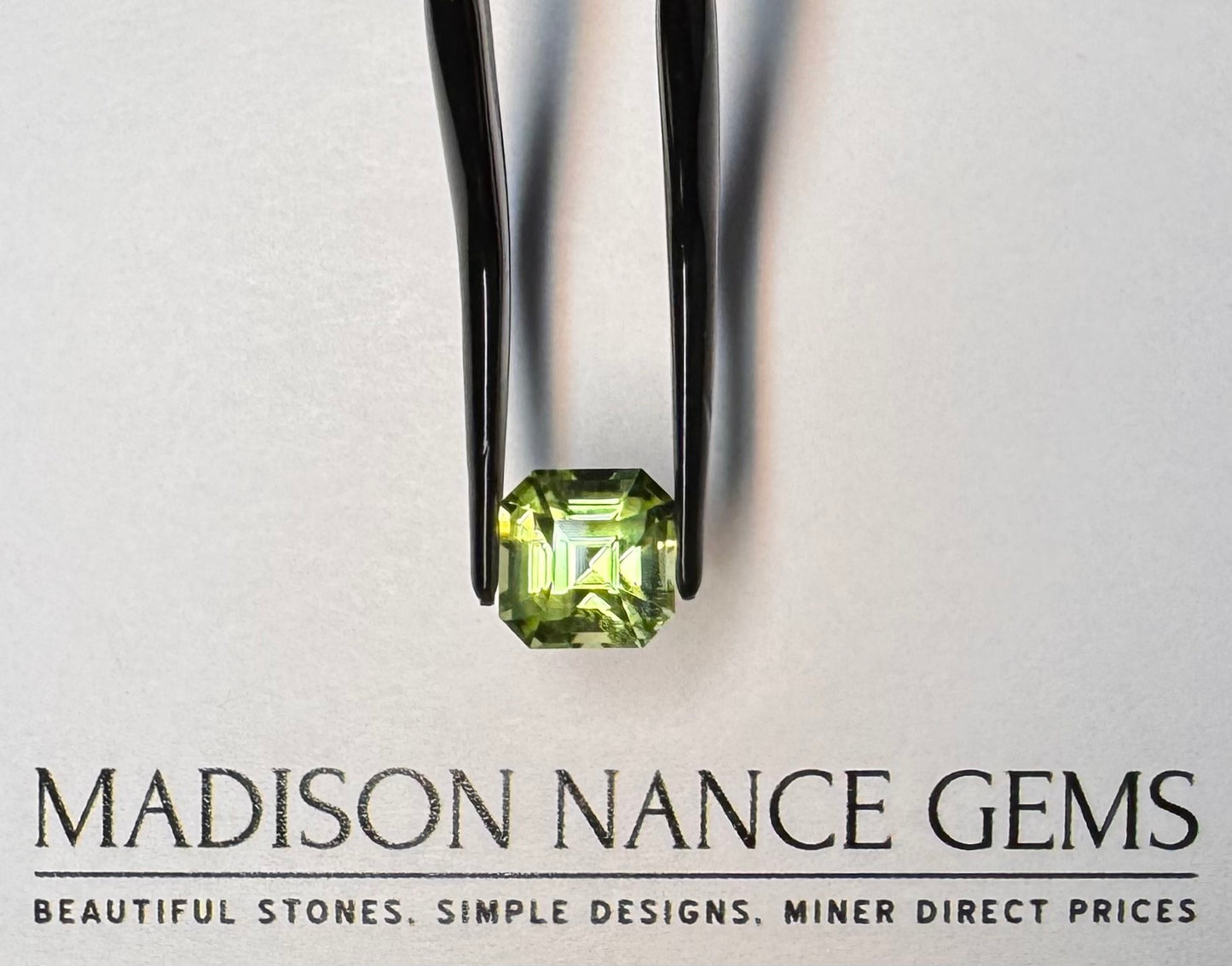 Peridot, Apple Green Ascher Cut, 3.79 cts.