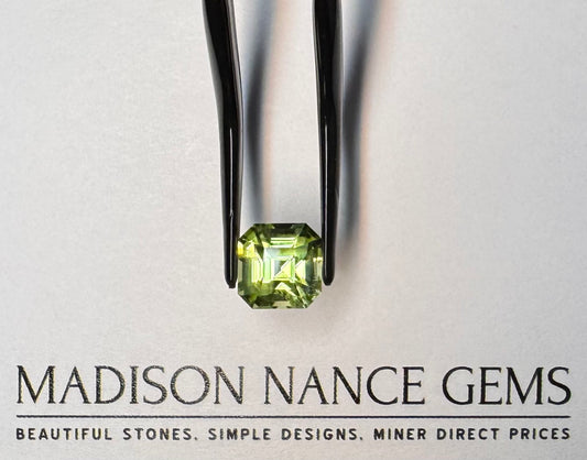 Peridot, Apple Green Ascher Cut, 3.79 cts.