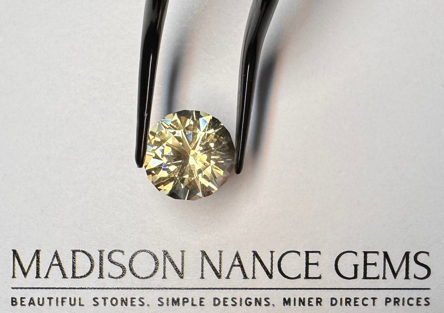 Oregon Sunstone, Cut Champagne Round Brilliant, 6.46 cts.
