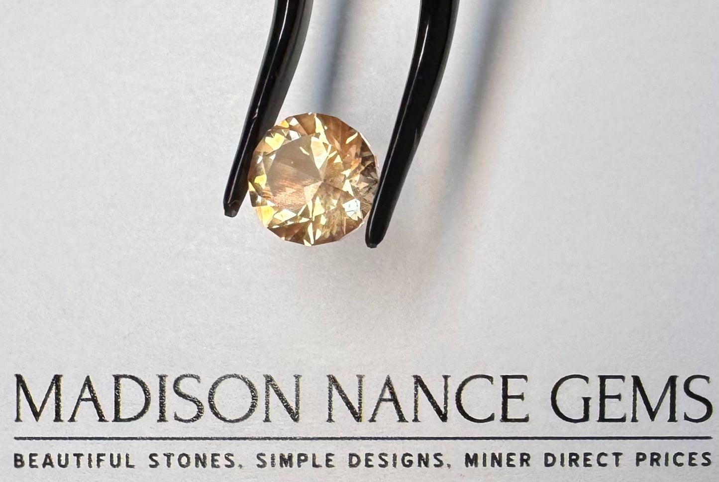 Oregon Sunstone, Cut Schiller Pink Round Brilliant, 3.20 cts.