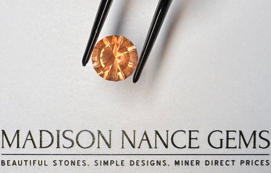 Oregon Sunstone, Reddish Orange Round Brilliant, 2.97 cts.