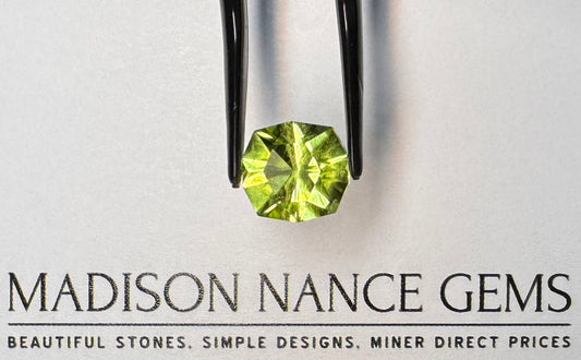Peridot, Apple Green Cushion Cut, 4.28 cts.
