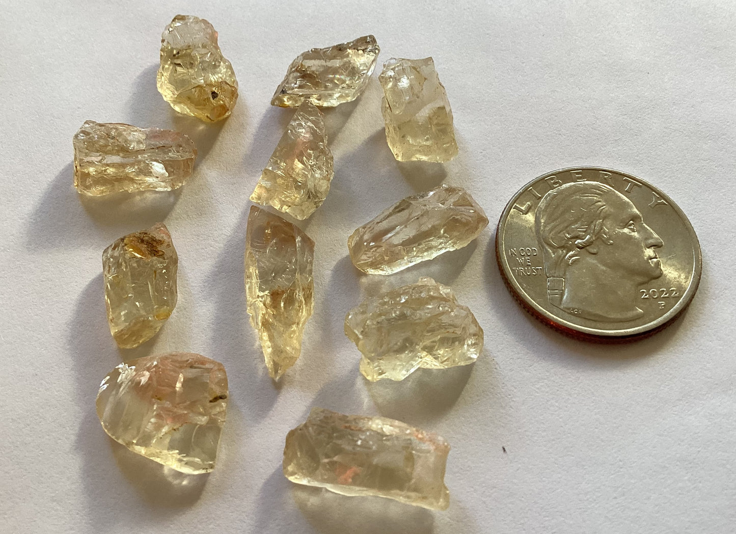 Oregon Sunstone, Facet Grade Rough Parcels - Clear, 5-10 cts. 64.13 cts.