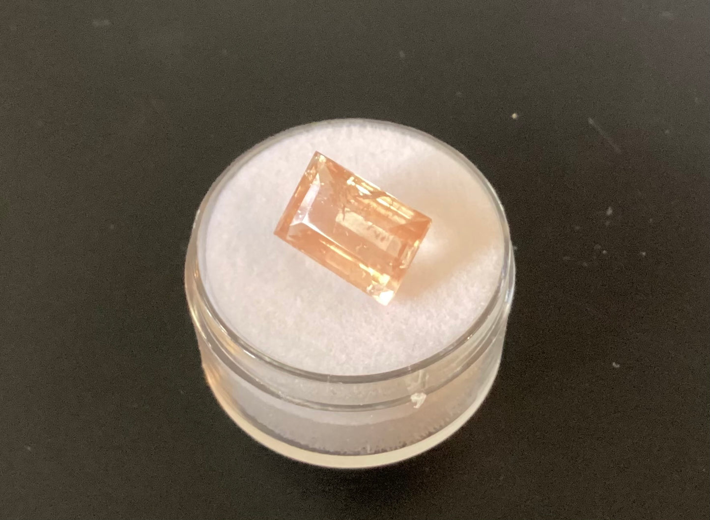 Oregon Sunstone, Orange Peach Rectangle Cut, 4.83 cts.