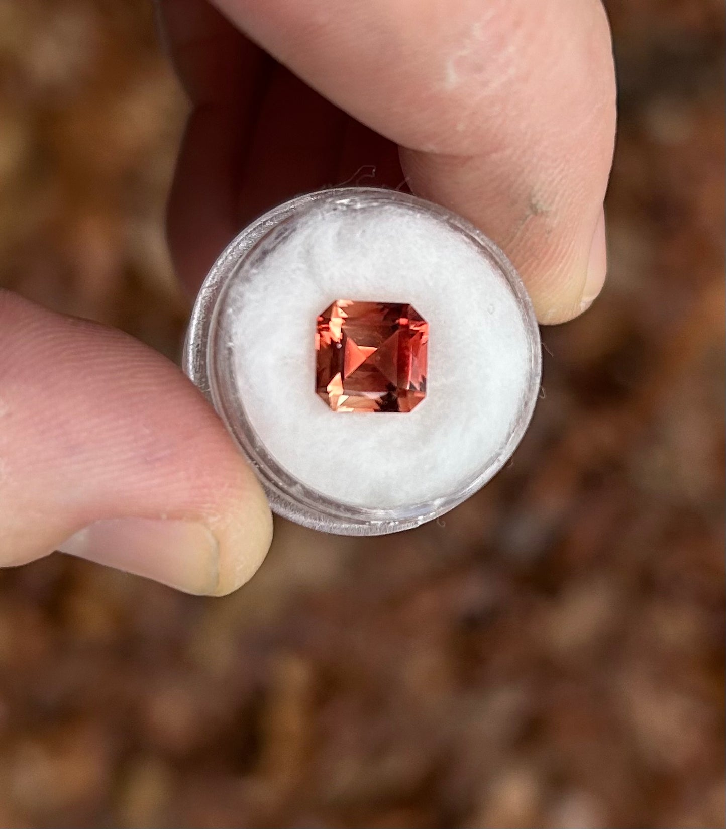 Oregon Sunstone, Red Square Cut, 2.35 cts.