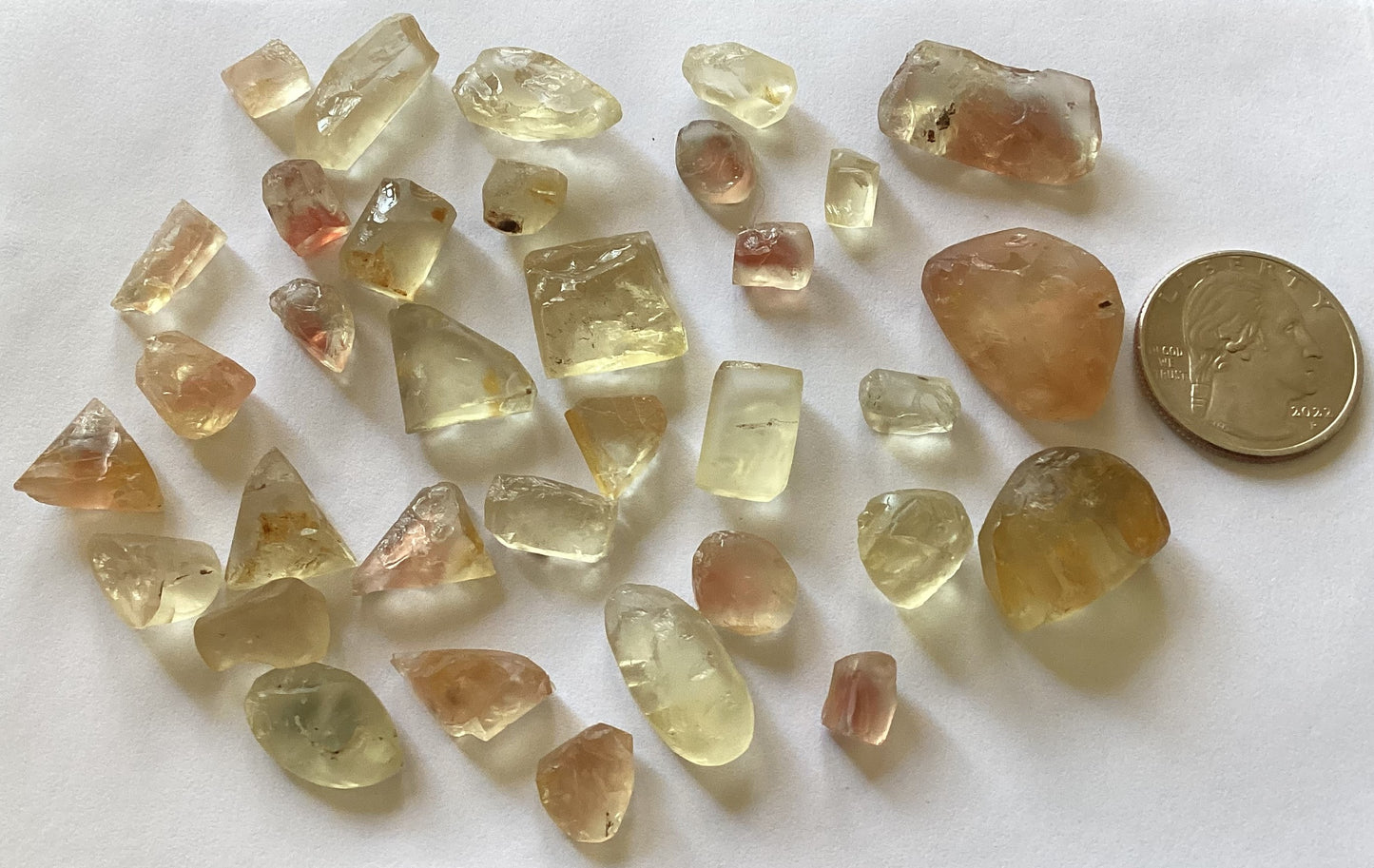 Oregon Sunstone, Cab Grade Rough Parcels - Color, Schiller, Clear, 250 cts.