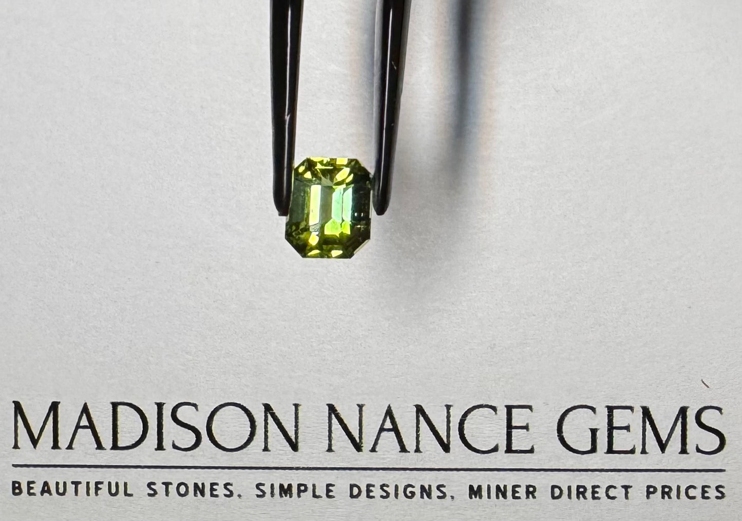 Tourmaline, Blue-green Emerald Cut, 1.61 cts.