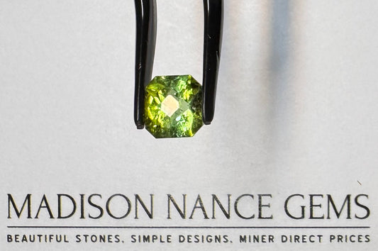 Tourmaline, Bluish Green Rectangle Scissor Cut, 2.19 cts.