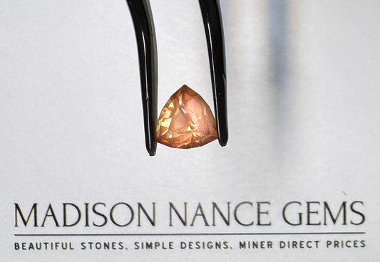 Oregon Sunstone, Padparadscha Schiller Trillion Cut, 1.93 cts.